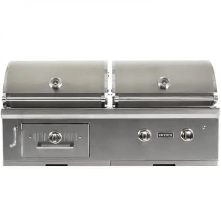 Coyote 40000 BTU 50 Inch Wide Natural Gas or Charcoal Built-In Grill with Infinity Burners Stainless Steel