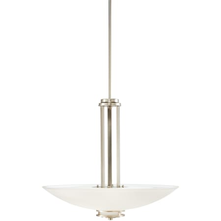 Kichler Hendrik 3 Light 24" Wide Pendant with Satin Etched Glass Shade Brushed Nickel