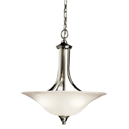 Kichler Dover 3 Light 18" Wide Pendant with Etched Glass Bowl Shade Brushed Nickel