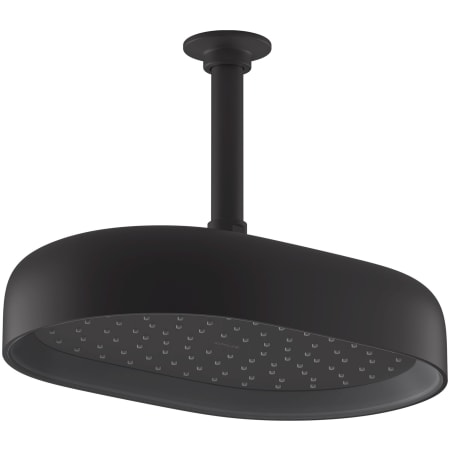 Kohler Statement Oblong 12" Single Function 2.5 GPM Rainhead with MasterClean Sprayface and Katalyst Air-Induction Technology Matte Black