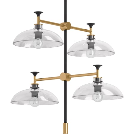 Kohler Lighting Tone 4 Light 25" Wide Chandelier Black / Brass