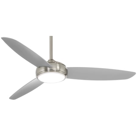 MinkaAire Concept IV 54" 3 Blade Indoor / Outdoor Smart LED Ceiling Fan with Remote Control Included Brushed Nickel Wet