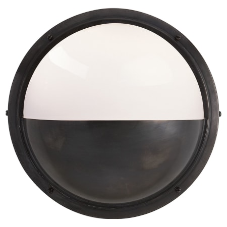 Visual Comfort Pelham 10" Moon Light Sconce with White Glass by Thomas O'Brien Bronze