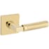 Baldwin Gramercy Knurled Passage Door Lever Set with R017 Trim from the Estate Collection Lifetime Polished Brass