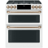 Cafe 30 Inch Wide 7 Cu. Ft. Slide In Dual Fuel Range with Touch Controls and Convection Matte White / Brushed Bronze