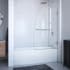 DreamLine Aqua Uno 58" High x 34-5/16" Wide Hinged Frameless Tub Door with Clear Glass Brushed Nickel