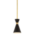Kovacs Conic 1 Light 5-1/2" Wide Mini Pendant with Coal Steel Shade Honey Gold