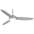 MinkaAire Concept IV 54" 3 Blade Indoor / Outdoor Smart LED Ceiling Fan with Remote Control Included Brushed Nickel Wet