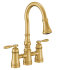 Moen Weymouth 1.5 GPM Bridge Pull Down Kitchen Faucet Brushed Gold