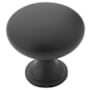 Amerock Edona 1-1/4 Inch Diameter Mushroom Cabinet Knob - Package of 10 Matte Black