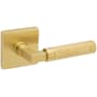 Baldwin Gramercy Knurled Passage Door Lever Set with R017 Trim from the Estate Collection Lifetime Satin Brass