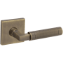 Baldwin Gramercy Knurled Privacy Door Lever Set with R017 Trim from the Estate Collection Satin Brass and Black