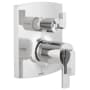 Brizo Thermostatic Valve Trim with Integrated Volume Control and 6 Function Diverter for Three Shower Applications - Less Handles and Rough-In Chrome