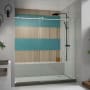 DreamLine Enigma-X 76" High x 72" Wide Sliding Frameless Shower Door with Clear Glass Brushed Stainless Steel