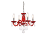 Elegant Lighting Rococo 4 Light 15" Wide Crystal Chandelier with Bordeaux Royal Cut Crystals Red