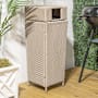 happimess Keaton 91.3 Liter Metal and Polyethylene Free Standing Trash Can Light Pink / White