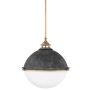 Hinkley Lighting Fletcher 3 Light 22" Wide Pendant with a Etched Opal Glass Shade Aged Zinc