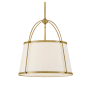 Hinkley Lighting Clarke 1 Light 16" Wide Pendant Lacquered Dark Brass / Off-White