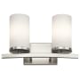 Kichler Crosby 2 Light 16" Wide Vanity Light Brushed Nickel