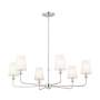 Kichler Pallas 6 Light 32" Wide Chandelier with Linen Shades Polished Nickel