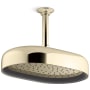 Kohler Statement Oblong 12" Single Function 2.5 GPM Rainhead with MasterClean Sprayface and Katalyst Air-Induction Technology Vibrant French Gold