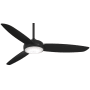 MinkaAire Concept IV 54" 3 Blade Indoor / Outdoor Smart LED Ceiling Fan with Remote Control Included Coal