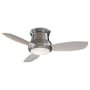MinkaAire Concept II 44" 3 Blade Indoor LED Flush Mount Ceiling Fan with Remote Included Brushed Nickel