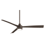 MinkaAire Skinnie 56" 3 Blade Indoor / Outdoor LED Ceiling Fan with Remote Control Included Oil Rubbed Bronze