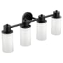 Moen Iso 29" Wide 4 Light Vanity Light Matte Black