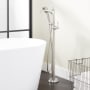 Signature Hardware Beasley Floor Mounted Tub Filler with Hand Shower - Less Rough-In Valve Brushed Nickel