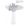 TOTO Promenade 24" Pedestal Bathroom Sink with 3 Faucet Holes Drilled and Overflow - Less Pedestal Colonial White