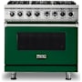 Viking 36 Inch Wide 5.64 Cu. Ft. Free Standing Dual Fuel Range with VariSimmer Functionality and SureSpark Ignition System Ivy
